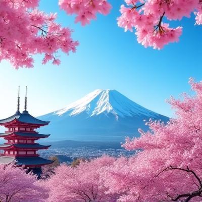富士山と桜