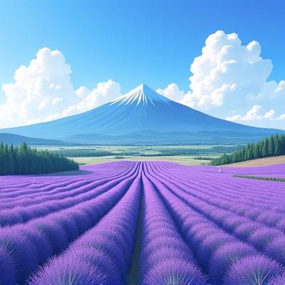 北海道のラベンダー畑