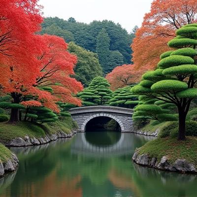 金沢兼六園の美しい庭園
