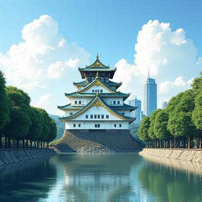 大阪城の雄大な姿